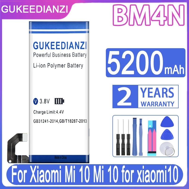 

For Xiao Mi BM4N 5200mAh GUKEEDIANZI Replacement Battery For Xiaomi Mi 10 Mi10 for Xiaomi10 Batteria + Free Tools