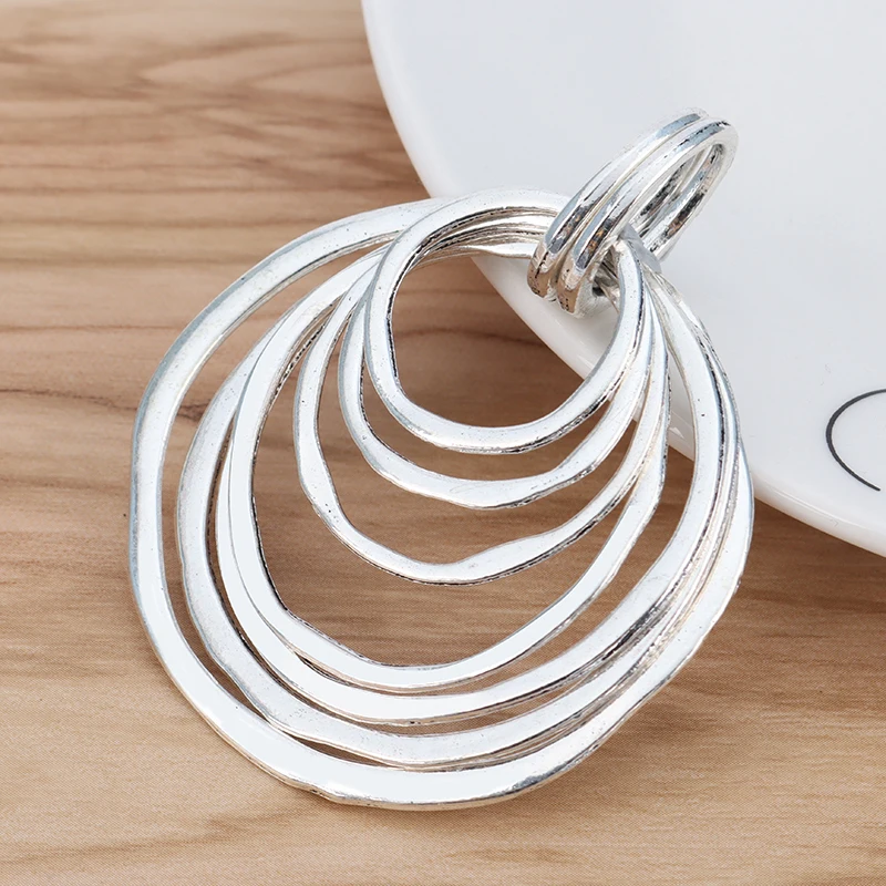 Подвески для ожерелья «сделай сам», подвески большого размера с 7 звеньями, для изготовления ювелирных изделий, 70 х55 мм, 2 модели