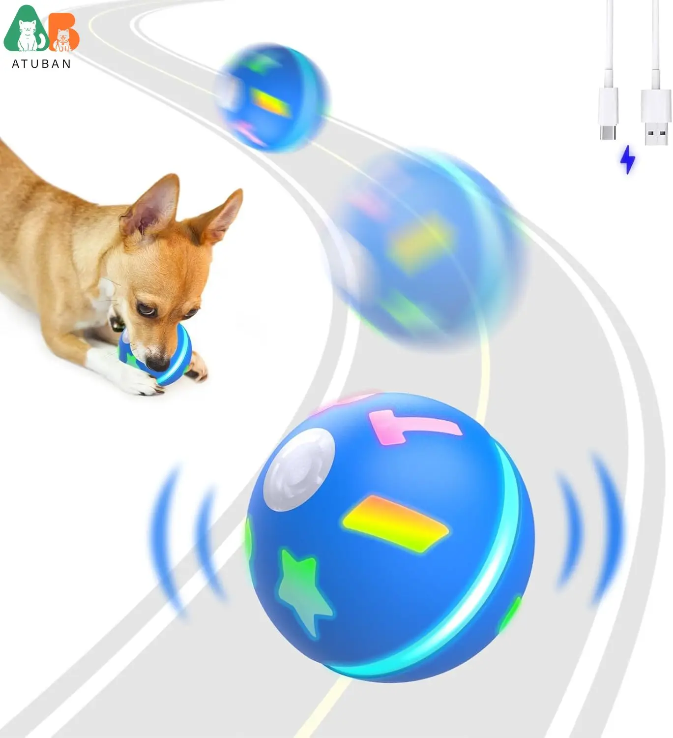 ATUBAN интерактивные игрушки для собак/фотосессия с активацией движения/USB
