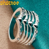925 sterling silver aaa zircon hollow crown ring for women engagement wedding charm fashion party jewelry gift