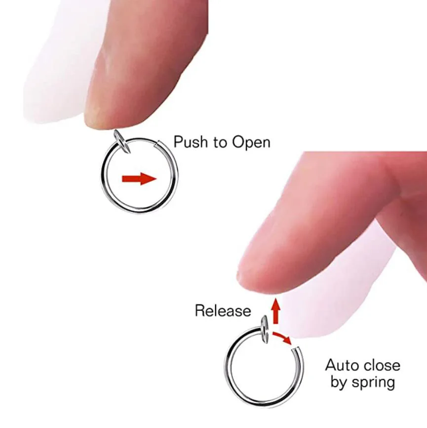Искусственное кольцо для носа из нержавеющей стали зажим ювелирные изделия