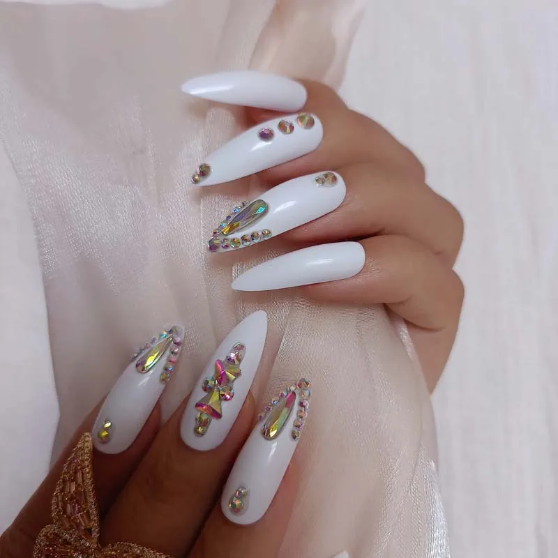 24 шт. сверхдлинные овальные накладные ногти |