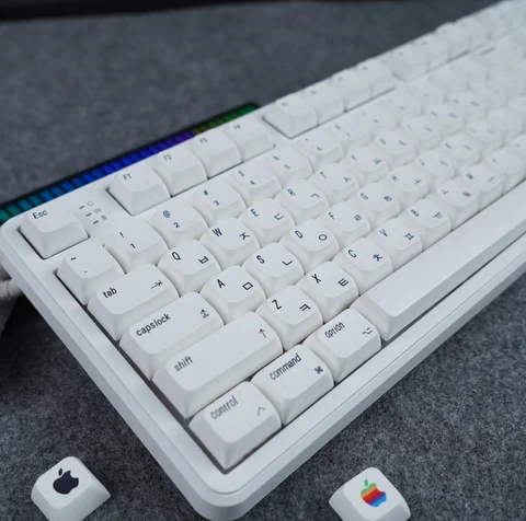 Колпачки для клавиш A-pple Wind MAC PBT XDA, высота, корейские 127, клавиши для механических игровых клавиатур, индивидуальные колпачки для клавиш