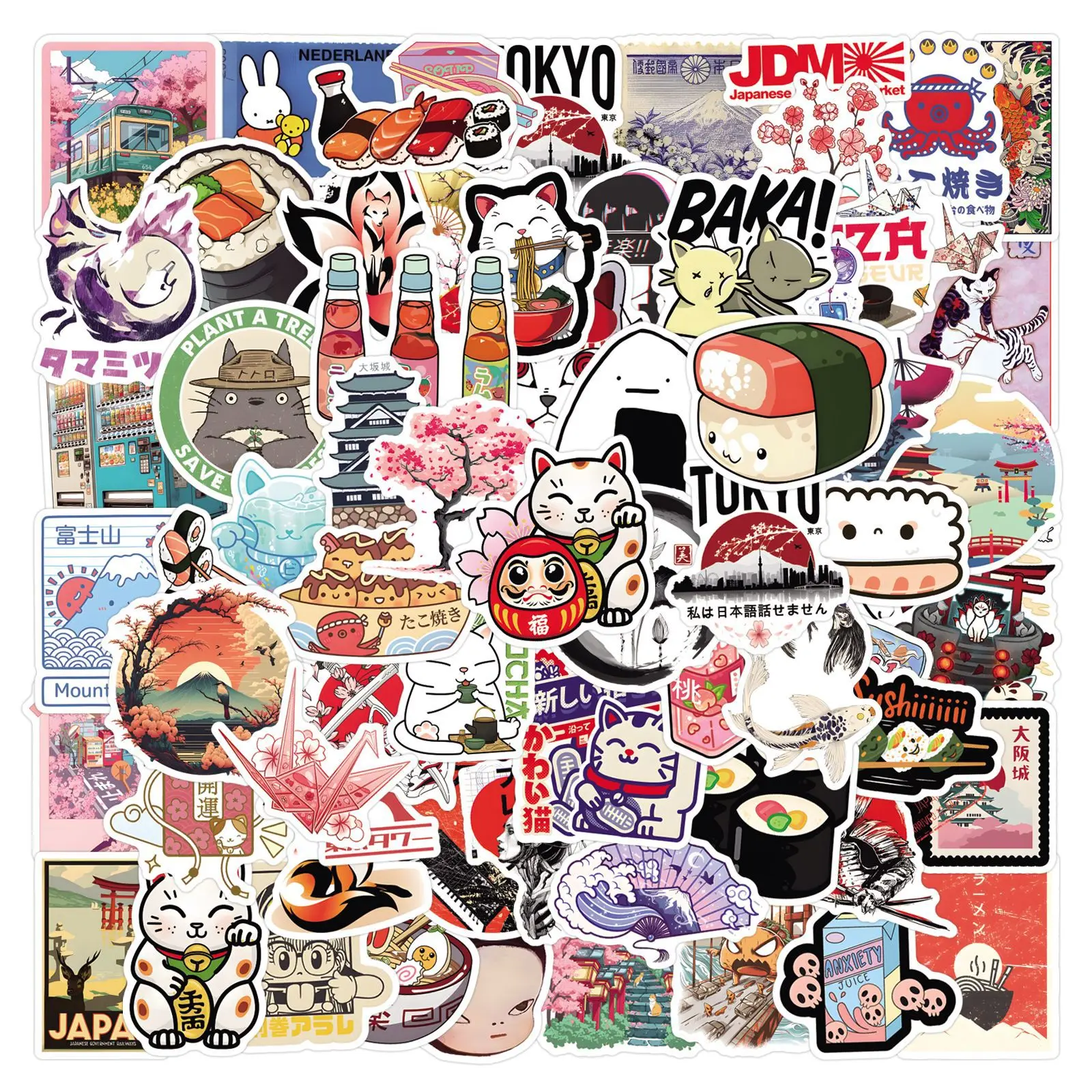 10/30/55/110 шт. наклейки в японском стиле