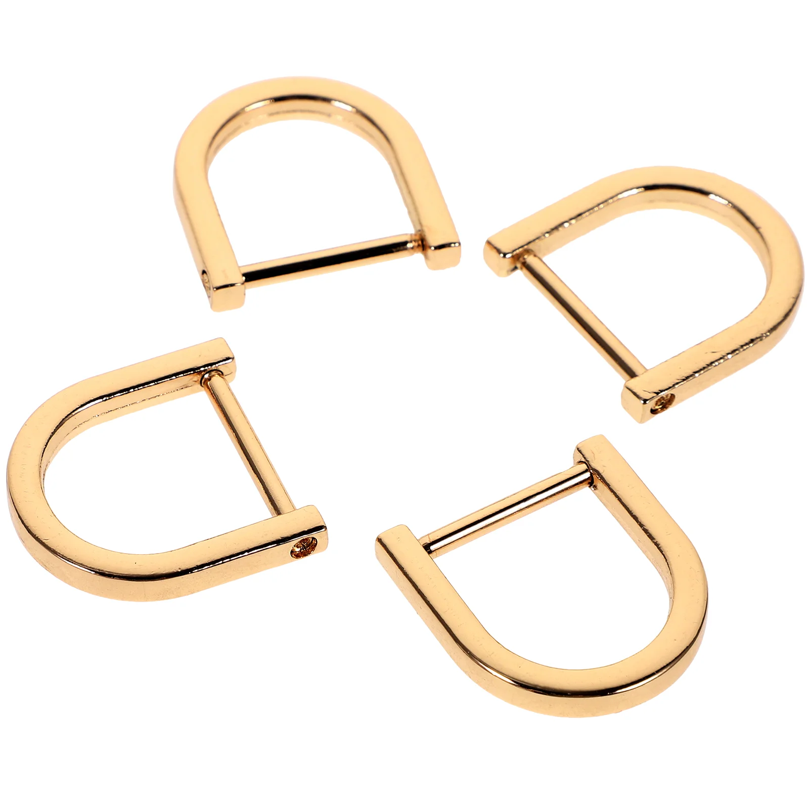 

4pcs D- rings Screw in Shackle Purse D- rings Metal D Ring Semi- circular D Ring for DIY Purse Making Supplies