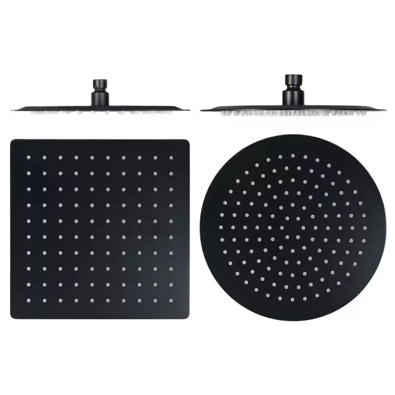 

NEW2023 BAKALA Round & Square Stainless Steel Ultra-thin Showerheads 16/12/10/8 Inch Rainfall Shower Head Rain Shower BLACK