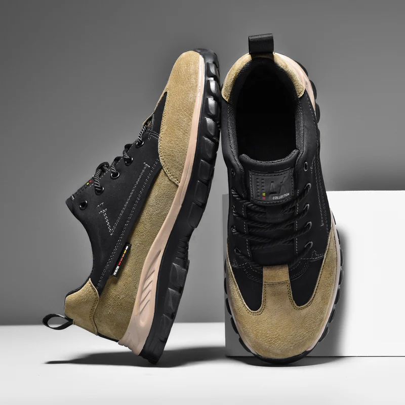 HIKEUP Fashion Casual Sports Men's Shoes Outdoor Comfort Trekking Mountaineering Shoes Factory Outlet Retro Sneakers Lace-up