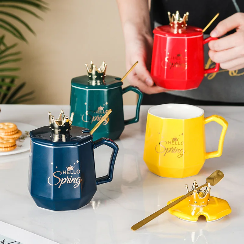 

Creative Golden Crown Ceramic Coffee Mug Mugs Drinkware Cups and Mugs Mug for Tea Cup of Coffee Original Beautiful Beer Funny