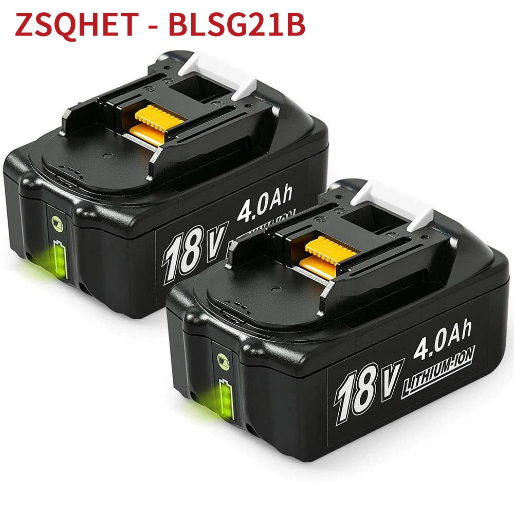 

2 PCS 18V 4.0Ah BL1840B Replacement Battery for Makita Li-ion Battery for BL1840 BL1850B BL1860 BL1830 BL1820 Tool Batteries