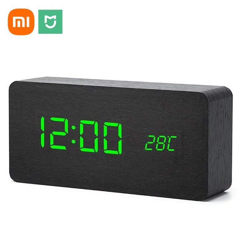 

MIJIA деревянные цифровые часы с термометром