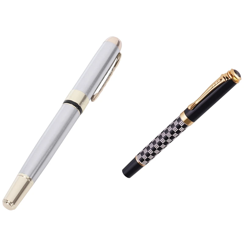 

Перьевая ручка Jinhao 2 шт., высококлассная, белого золота, черного и белого цветов