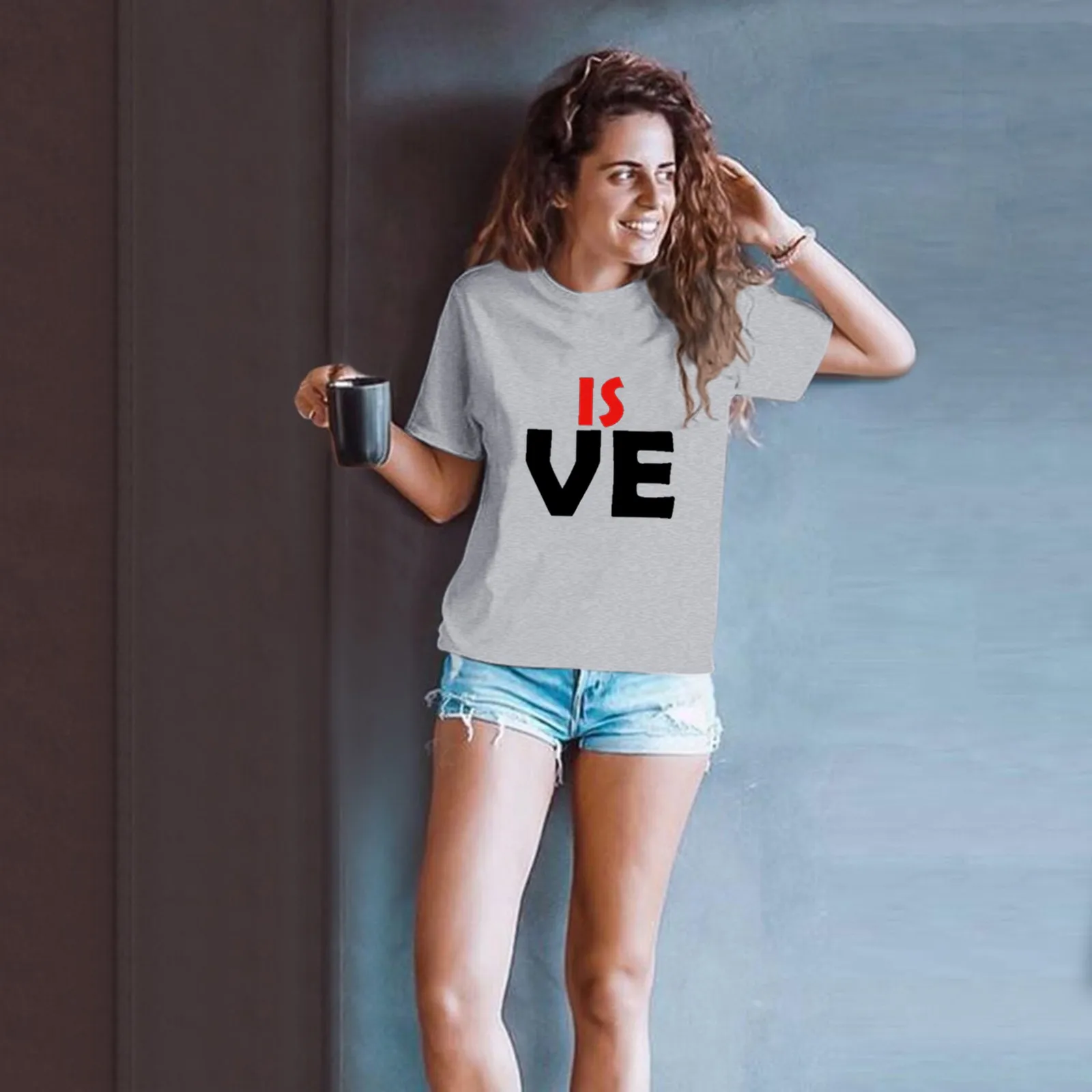 

Women Short Sleeve Shirts Valentine's Sleeve T Shirts Neck Day Short Lovers Women Short Sleeve Shirts Basics Running Shirt Women