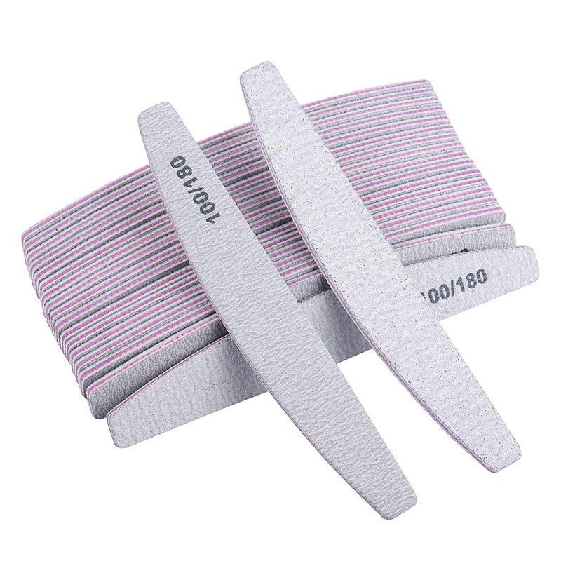 Пилка для ногтей профессиональный инструмент 100/180 серый песок маникюра пилка