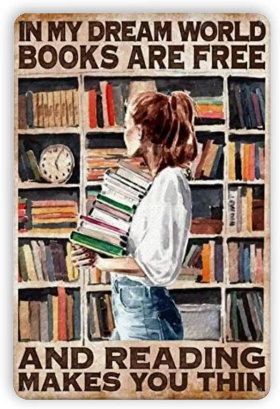 

Ovonetune в моем мире мечты книги бесплатно девушки винтажные металлические жестяные знаки, ретро искусство жестяные знаки Декор табличка для б...