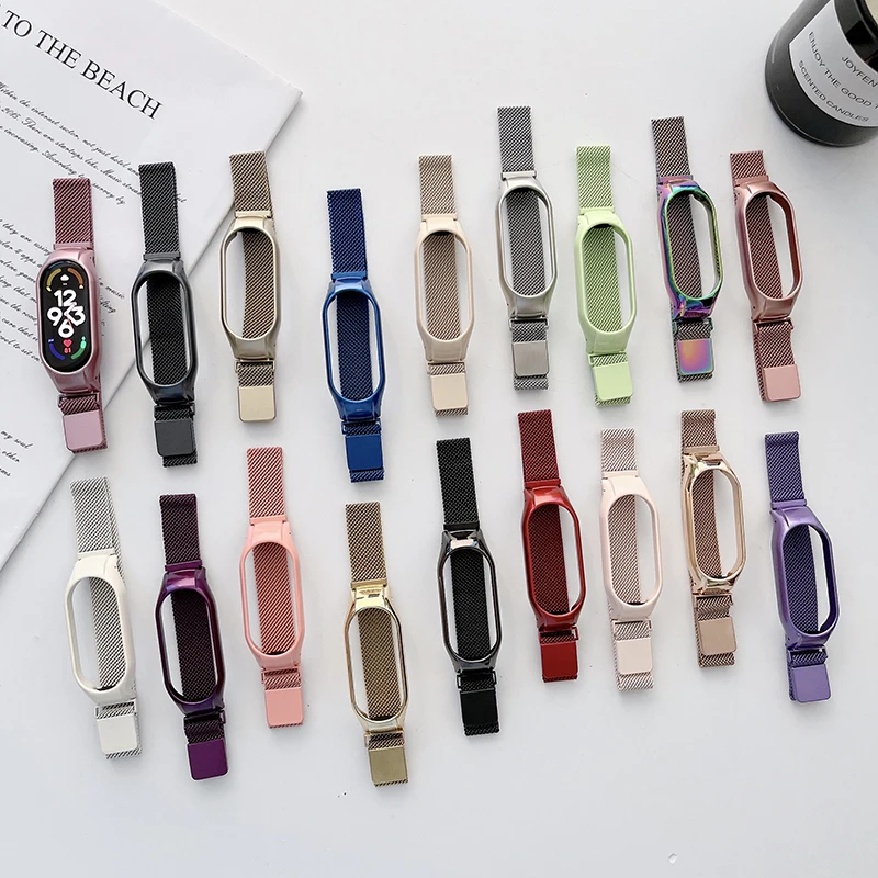

Strap for Xiaomi Mi Band 7 bracelet stainless steel metel watch wristband Correa Miband band7 watchband for Xiaomi mi band 7