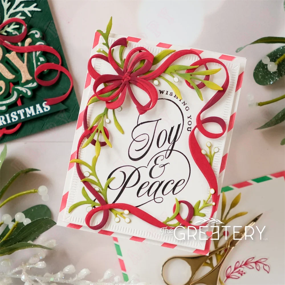 Новинка 2024 Рождественский трафарет с аркой большие штампы для резки металла