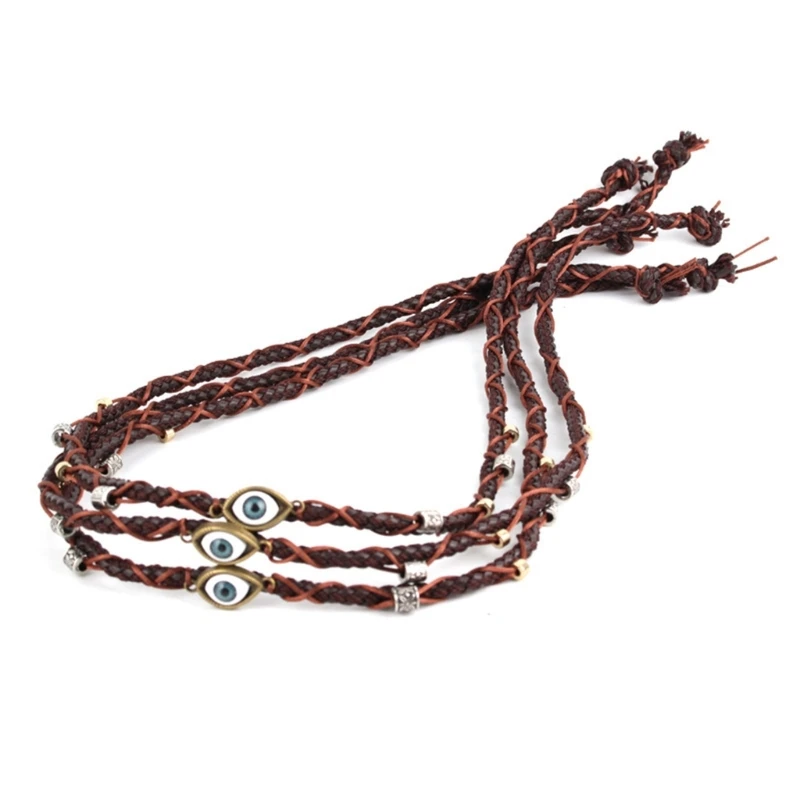 Ремень из искусственной кожи для ковбойской шляпы/цилиндра ручная плетеная