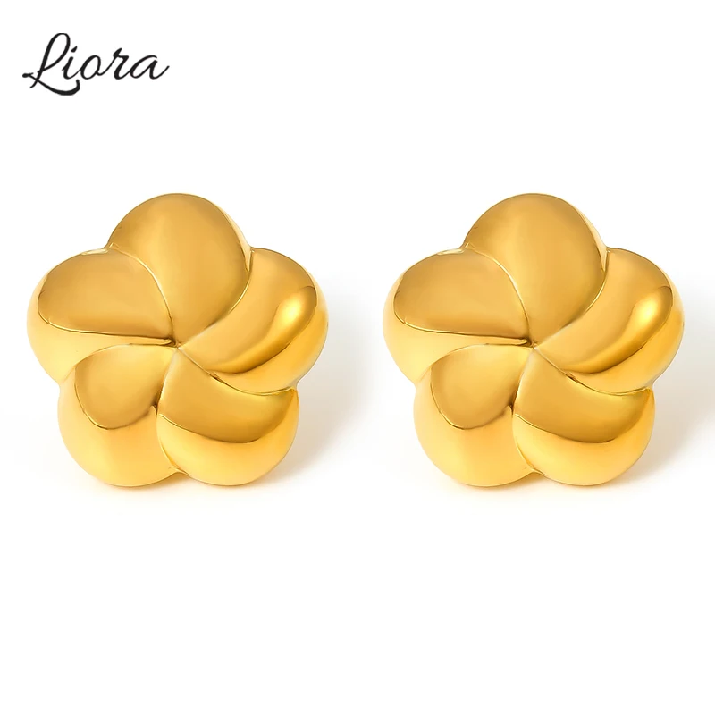 Liora новые блестящие серьги-гвоздики из нержавеющей стали для женщин женские