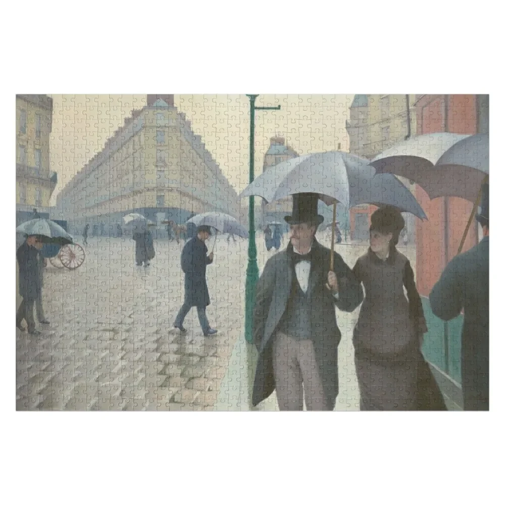 Fine Art: Gustave Caillebotte - Парижская улица в дождливой погоде Пазл на заказ Деревянный