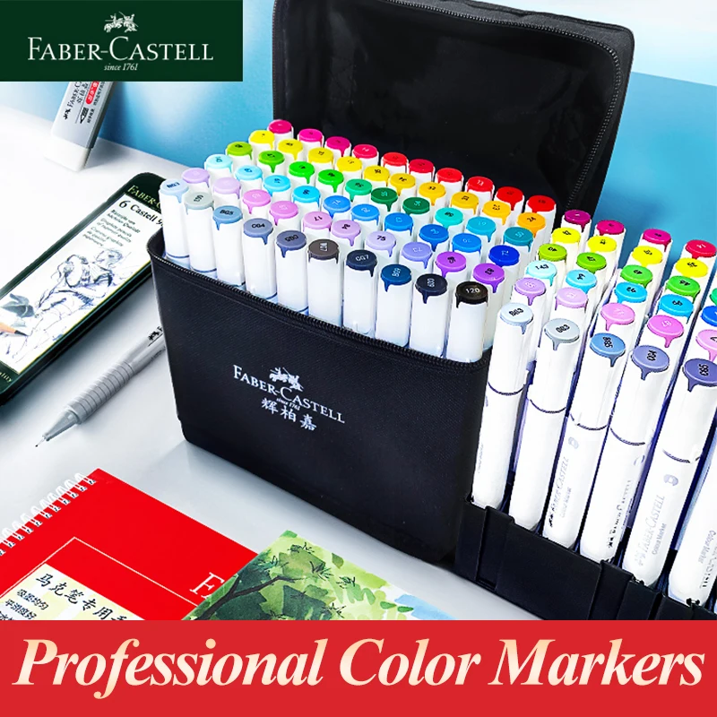 

Faber-Castell Professional Color Markers Pens Dual Tip Colored Artist Markers For Art Sketch Painting and Design School Supplies