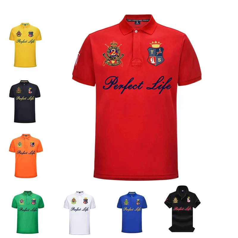 

Man Polo Shirt With Short Sleeve Cotton New Summer Fashion Casual Slim Fit High Quality Embroidery