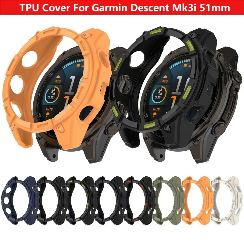 Фото Чехол из ТПУ для Garmin Descent Mk3i 51 мм, ремешок для умных часов, мягкий силиконовый чехол Mk 3i, защитный чехол-бампер, аксессуары, ремешок №1