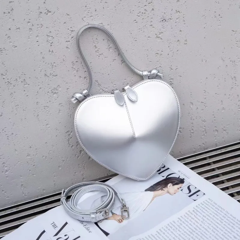 Корейские шикарные дизайнерские сумки из воловьей кожи в форме сердца женские