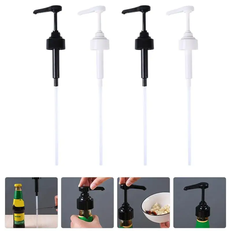 

4Pc Bottle Pressure Nozzle Pump Head Press Type Bottle Pumps For Dispenser Pressing Liquid Supplies Home Oil Nozzle Replacement
