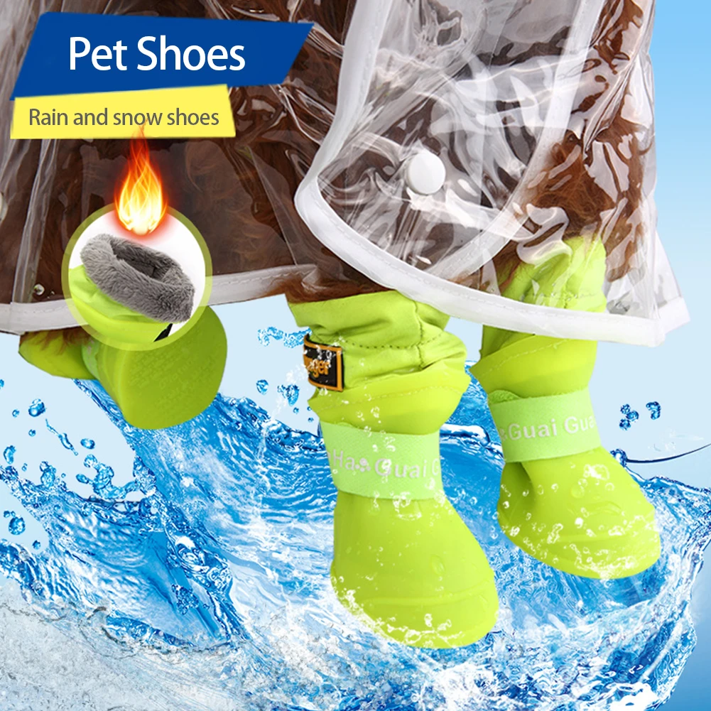 

Four season Waterproof XXL Pet Shoes for small to large Dog Oxford Bottom Reflective bandages Pet rain boots large dog shoes