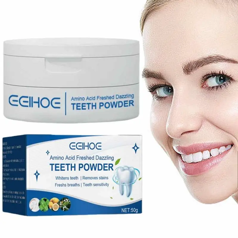

Amino Acid Freshed Dazzling Teeth Powder Coffee Tea Stain Remover 50g Oral Hygiene Dental Care Tooth Powder Toothbrush Tools