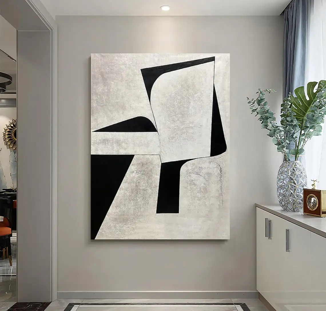 

Текстурированная абстрактная картина бежево-белая