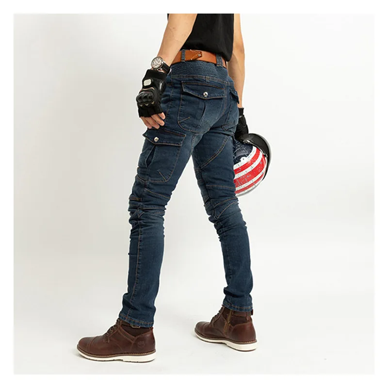Jeans Men Riding Equipment Motorcycle Rider Straight Jeans Anti-fall Pants Cross-country Moto Biker Racing Full Length Trousers