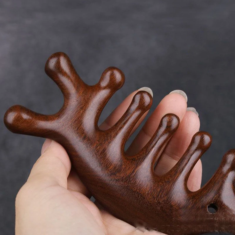 1 шт. массажная расческа для кровообращения из сандалового дерева меридиан кожи