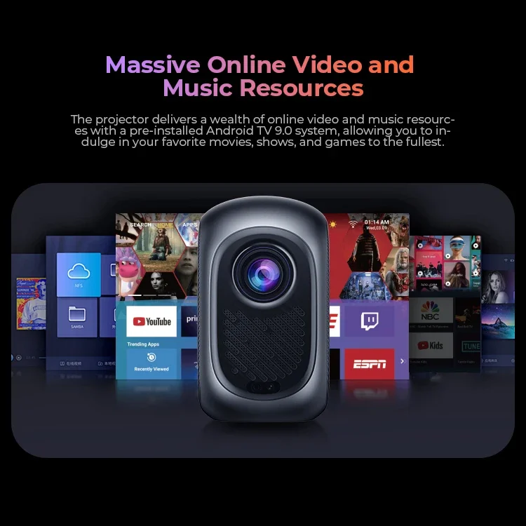 Умный портативный светодиодный мини-проектор Havit PJ215 PRO 4K беспроводной домашний