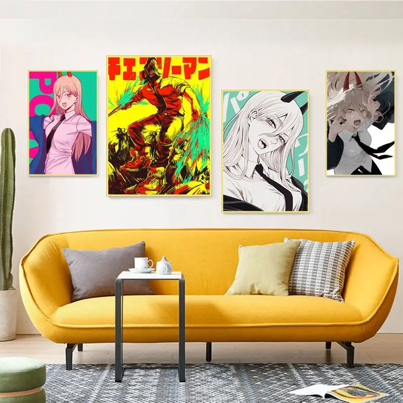 

Chainsaw Man Anime Posters Vintage Room Home Bar Cafe Decor Kawaii Room Decor