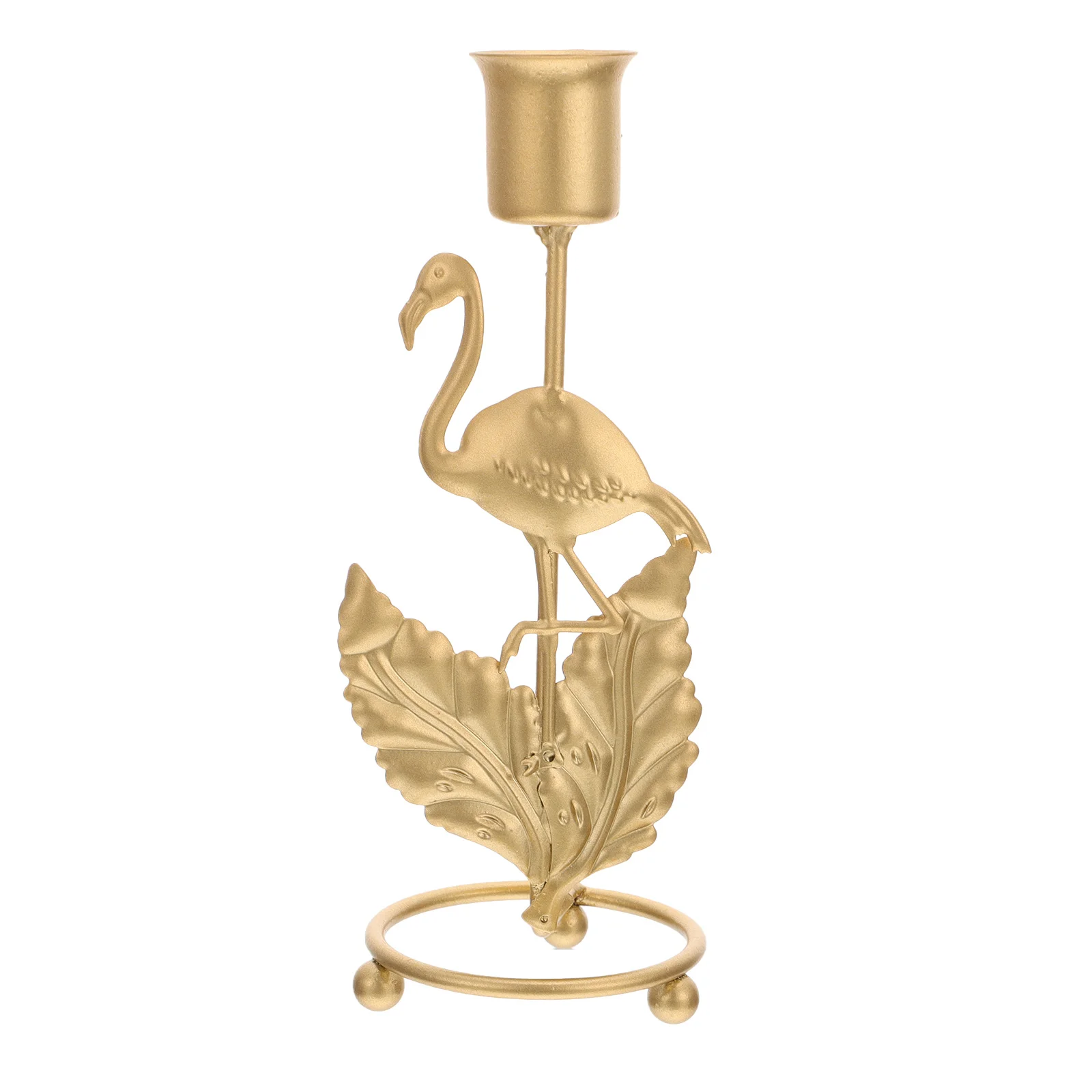 

Golden Holder Metal Candlestick Holder Leaves Design for Taper Wedding Dining