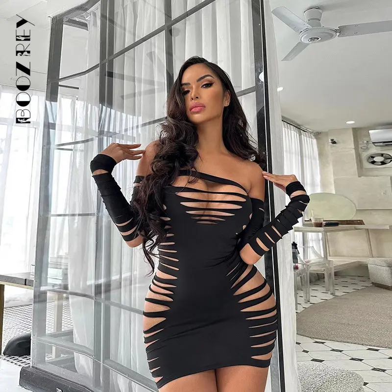

Сексуальное черное вечернее платье BoozRey с вырезом лодочкой, женское Новое корейское модное вечерние таленное вечернее платье с запахом на б...