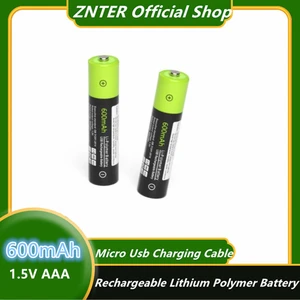 ZNTER AAA Rechargeable Battery Znter 600mah Mirco USB 1.5v Rechargeable Lithium Polymer Battery Charging By USB Cable