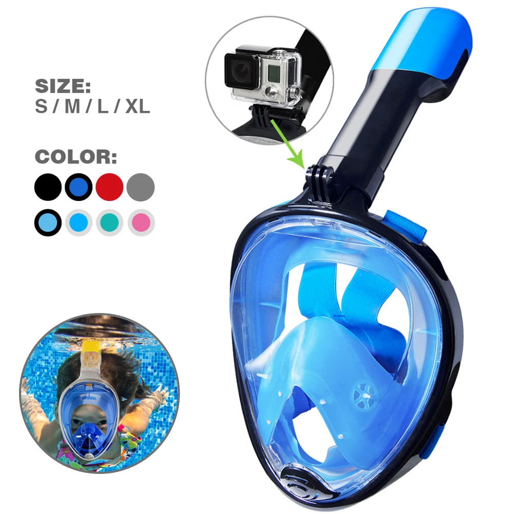 Professional Snorkeling Diving Mask Underwater Scuba Full Face Snorkel Mask Anti Fog Goggles for Kids Adult Swimming Equipment