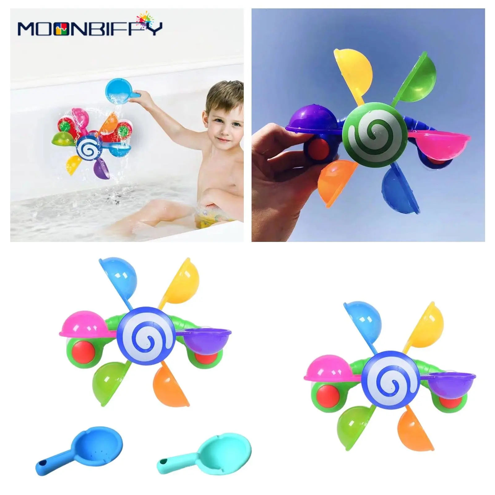 

Baby Bath Toys Colorful Windmill Bathing Whirling Waterfall for Toddler Water Set Shower Sprinkler Toy Baby Bath Shower Children