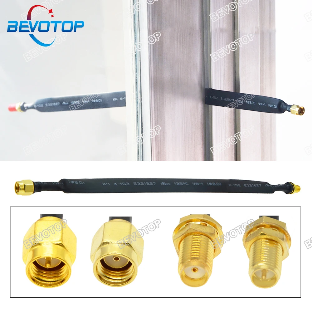 BEVOTOP Cable adapter window pass cable SMA Male to Female for External Antenna and 4G LTE 5G router 50 Ohm RF | Обустройство дома