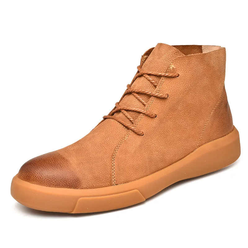 

Large Size Men's Boots Autumn and Winter Warm New High-top Martin Boots Tooling Boots Plus Velvet Chelsea Boots Hiking Shoes