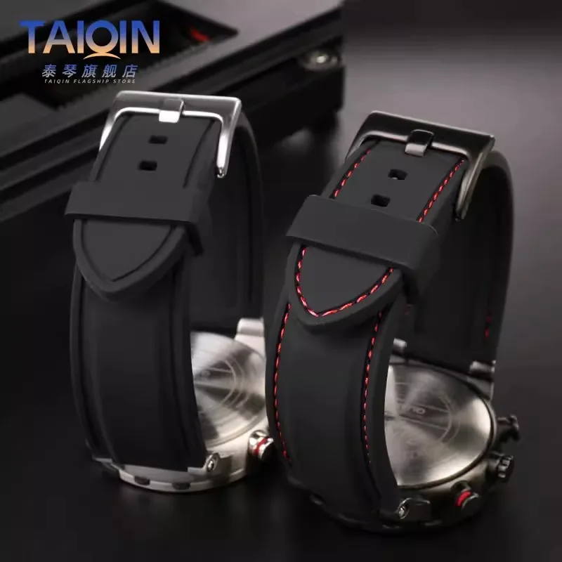 Фото Мужской Timex E-tide Compass T2N720 T2N721 TW2T76300 водонепроницаемый мягкий силиконовый резиновый ремешок для часов с инструментами, винтовые штифты №4