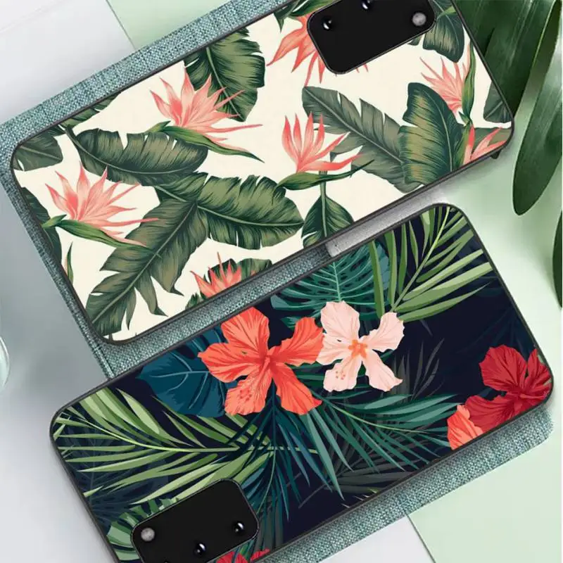 

Summer Tropical Green plants leaf Phone Case for Samsung A51 A30s A52 A71 A12 for Huawei Honor 10i for OPPO vivo Y11 cover