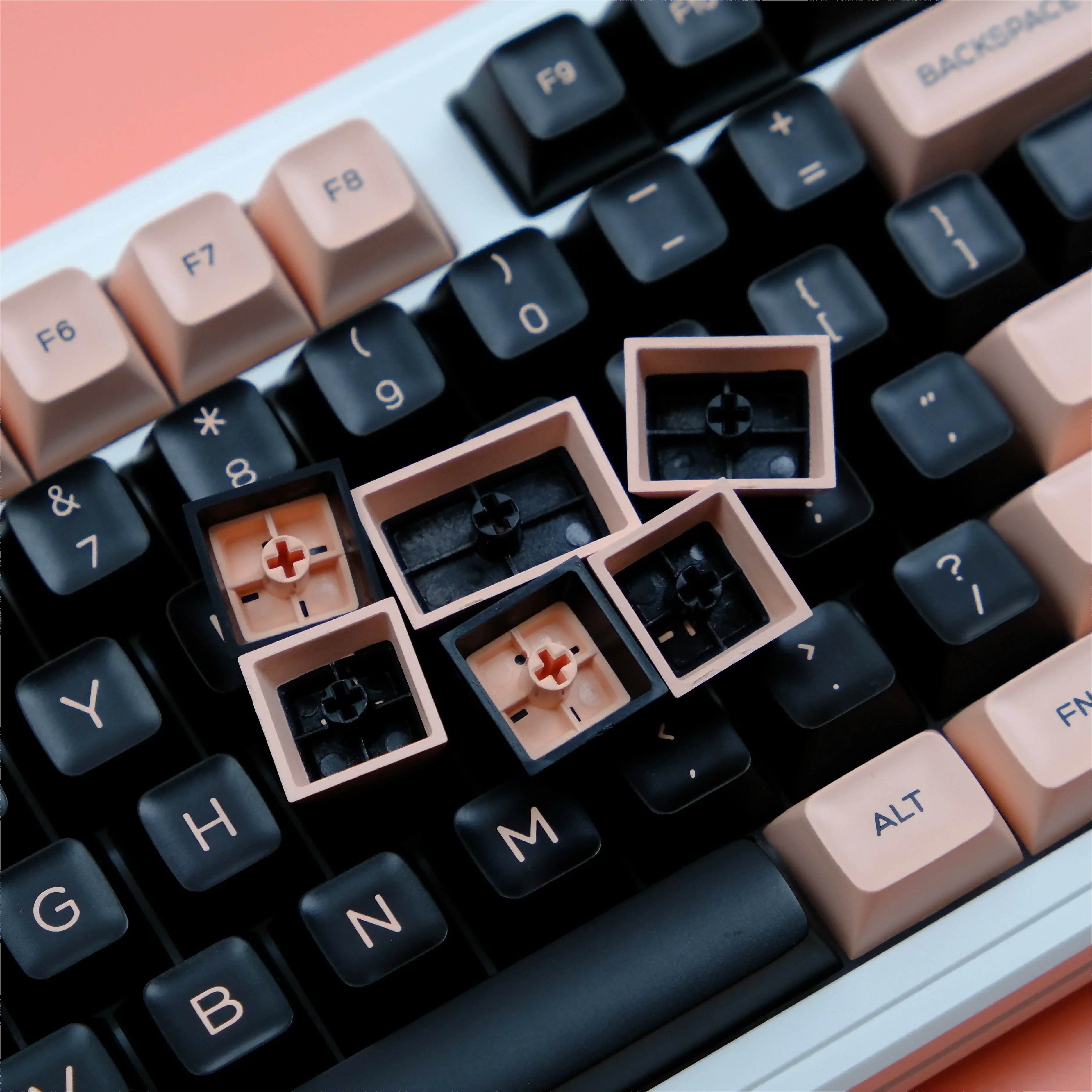 Двухцветные колпачки для клавиш из ПБТ полный набор двухцветных колпачков литья