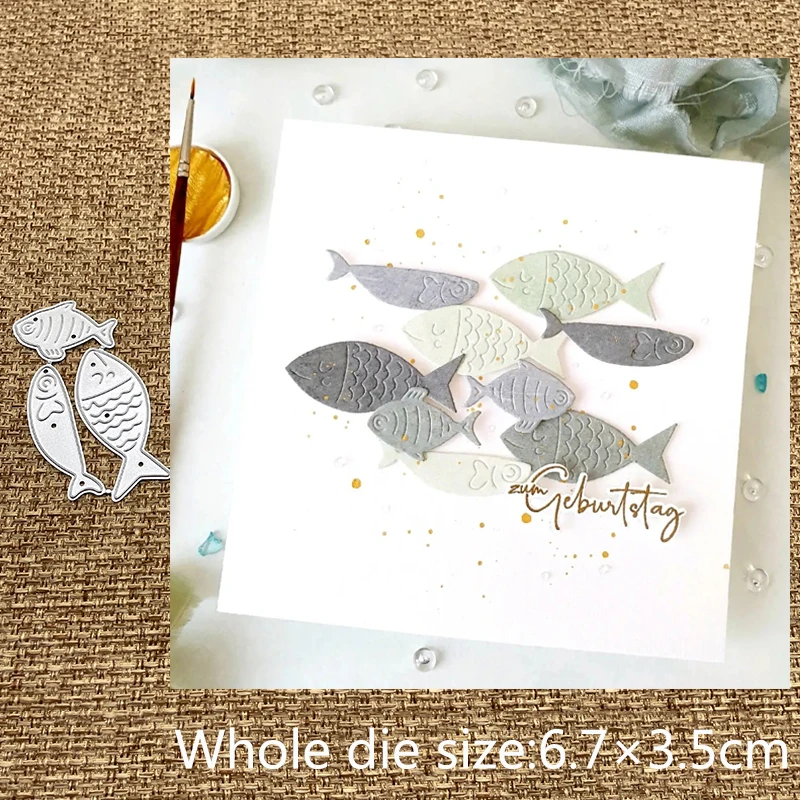 

Металлические высекальные штампы XLDesign для рукоделия, 3 шт., украшение в виде рыбы, для скрапбукинга, альбома, бумаги, карточек, ремесло, тиснение, высечки