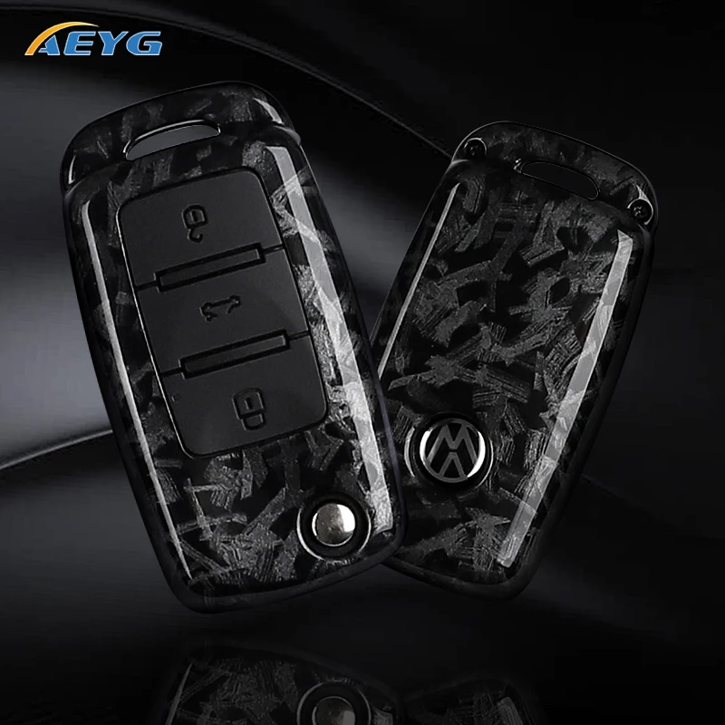 Чехол для ключа автомобиля из углеродного волокна ABS VW Volkswagen Polo Tiguan Passat B5 B6 B7 Golf 4 5 6