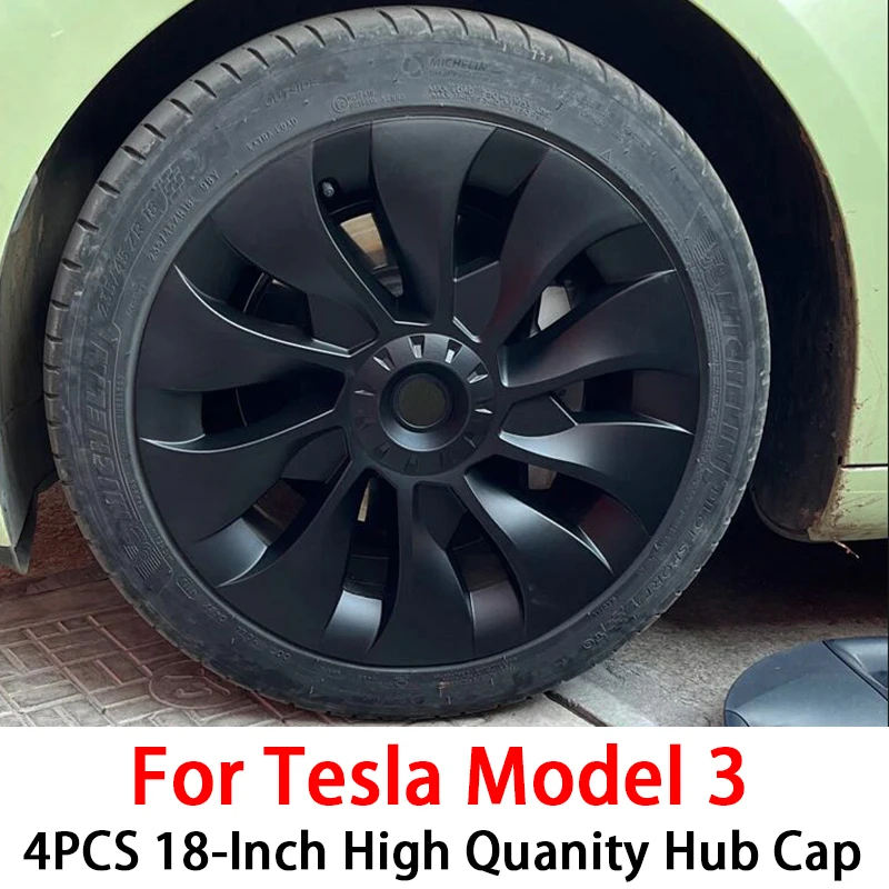 

4 PCS for Tesla Model 3 Hub Cap Original Car Replacement Wheel Cap 18 Inch Automobile Hubcap Full Cover Accessories 2021 2022