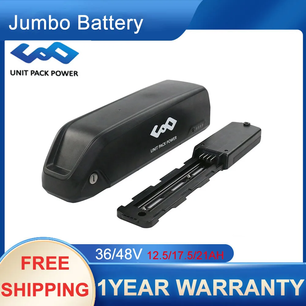 

Rechargeable 48v 16ah Jumbo Battery 48V 17AH Lithium ion Down Tube Battery Pack with Charger for 1000W/750W Bafang/Voilamart