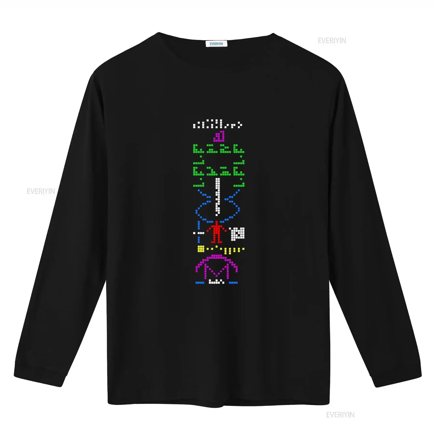Фото Футболка Arecibo Message Interstellaire Espace Geek Homme Coupe Standard, мужская, с галактическим принтом, винтажная, в стиле стритвир №2